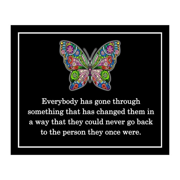 Everybody Has Gone Through Something - This Butterfly Inspired Abstract Wall Art POSTER Print Is An Inspirational Quotes Wall Decor For Home Decor, Office Decor, School Decor, or Dorm Decor