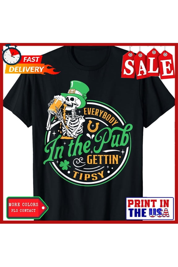 Everybody In The Pub Getting Tipsy Beverage Bar T-Shirt