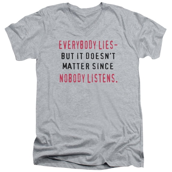 - Everybody Lies - Slim Fit V Neck Shirt - X-Large