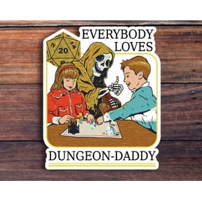 Everybody Loves Daddy Retro Style Dice Roleplay Game Sticker