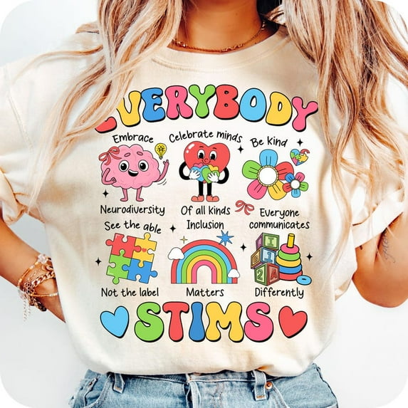 Everybody STIMS T-Shirt, Special Education Teacher Tee, SPED Autism Awareness Shirt, Neurodiversity Support Tee