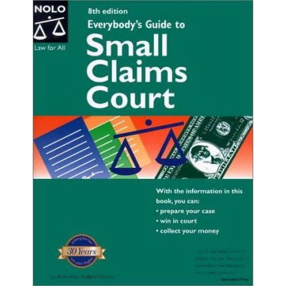 Pre-Owned Everybody's Guide to Small Claims Court by Ralph Warner Paperback English