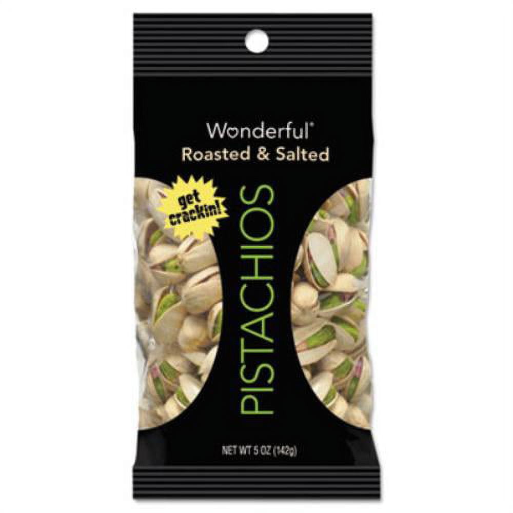 Everybodys Nuts PAR12833 Wonderful Pistachios, Roasted And Salted, 1 Oz Pack, 12/box