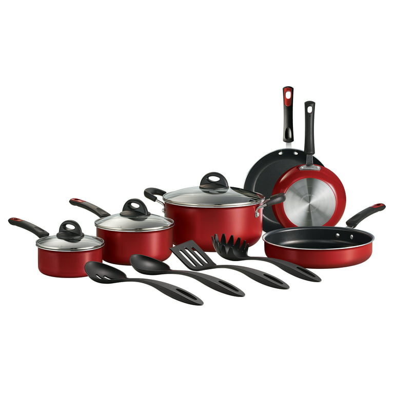 Tramontina Everyday 13 PC Enamel Nonstick Cookware Set, Red