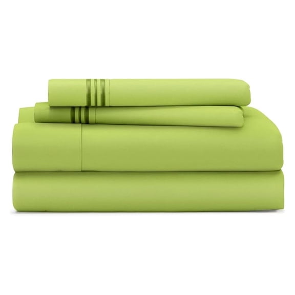 Everyday 1500 Series Bed Sheet Set - Ultra Soft & Cool Hotel Bedding - Deep Pocket - Wrinkle, Stain and Fade Resistant - 4 Piece Set (Full, Lime Green)