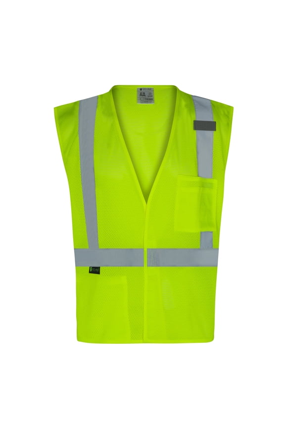 Everyday ANSI Class 2 with 3 Pockets Zipper Vest (LIME)
