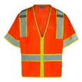 thumbnail image 1 of Everyday ANSI Class 3 with Contrast with 6 Pockets Short Sleeve Zipper Vest (ORANGE), 1 of 1