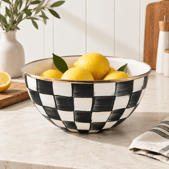 Everyday Bowl Small Black-and-white Courtly Check