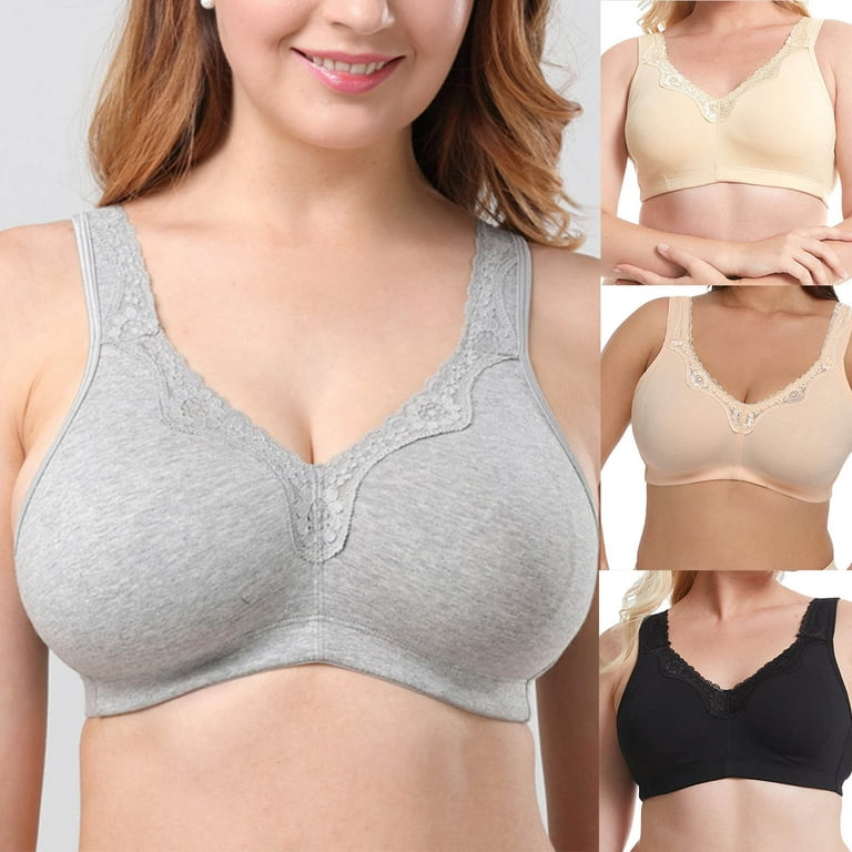 Everyday Bras For Women's Large Breathable, Sweat-absorbing, Collated,  Lace, Pure Cotton Comfortable Bra