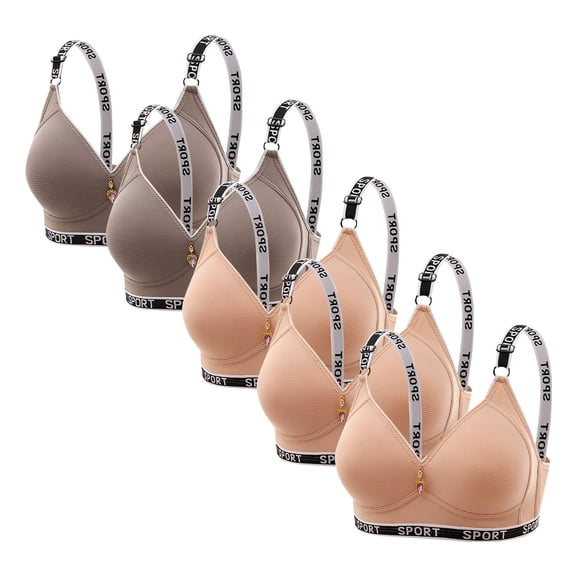 Everyday Bras Plus Size Wireless - 5Pcwomen's Solid Color Maternity Sleeping Underwear No Underwear Women Daily Bra Khaki Xxl