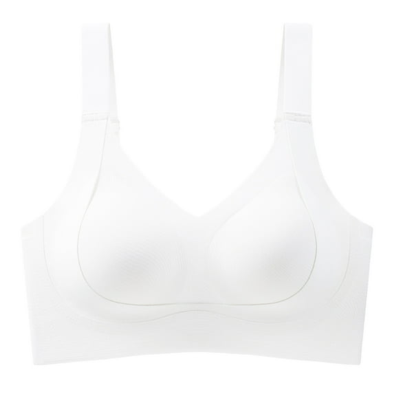 Everyday Bras for Women Athletic Bra for Women Work Out Bras Pack of Bras for Women Athletic Sports Bras Wireless Bras for Women Womens Bras Push up No Underwire Sports Bra with Support The White L