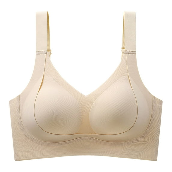 Everyday Bras for Women Athletic Bra for Women Work Out Bras Pack of Bras for Women Athletic Sports Bras Wireless Bras for Women Womens Bras Push up No Underwire Sports Bra with Support The Beige 2XL