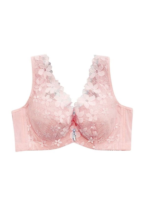 Everyday Bras for Women Athletic Bras for Women Bras for Women Padded Wireless Full Coverage Bras for Women Lift Bras for Women Push up Womens Bras No Underwire No Padding Womens Wireless Pink 42E