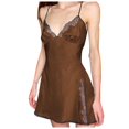 thumbnail image 1 of Everyday Bras for Women Brief Underwear for Men Head Underwear Lace Lingerie for Women Set Tie up Underwear Unlined Lace Bra Set Underwear Men Sexy Lace Garter Lingerie Set Womens Lace Brown L, 1 of 9