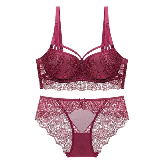 Everyday Bras for Women Briefs Mens Lace Satin Lingerie Set with Robe Lace Trim Top Set plus Size Men Underwear Lace Lingerie Set Garter Mens under Women's Lace Camisole Shorts Set Red 75C