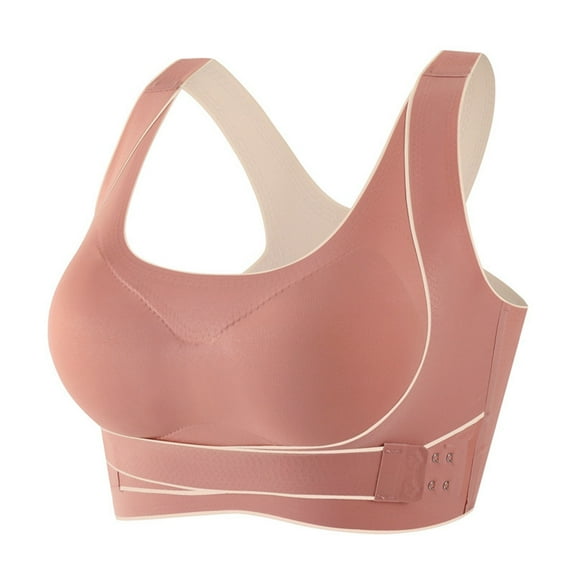 Everyday Bras for Women Compression Bras Womens Bras Comfortable plus Size Seamless Bras for Women Sports Bra Non Removable Pads Brassiere for Women Sports Bra Packs Low Back Sports Bra Red L