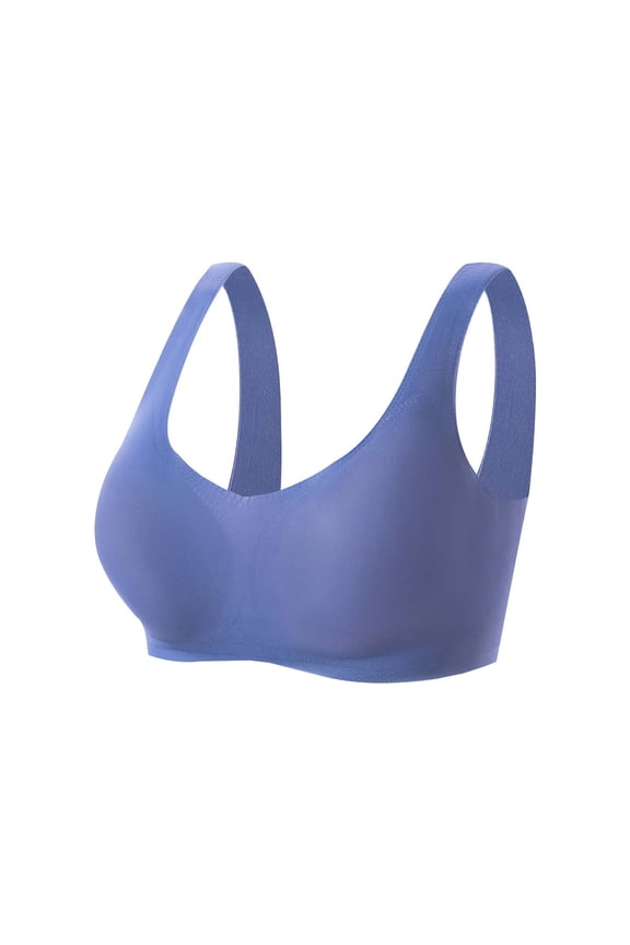 Bras for Women's Seamless Post Bra With Comfortable Padded Prosthetic Inserts on Clearance Blue XL