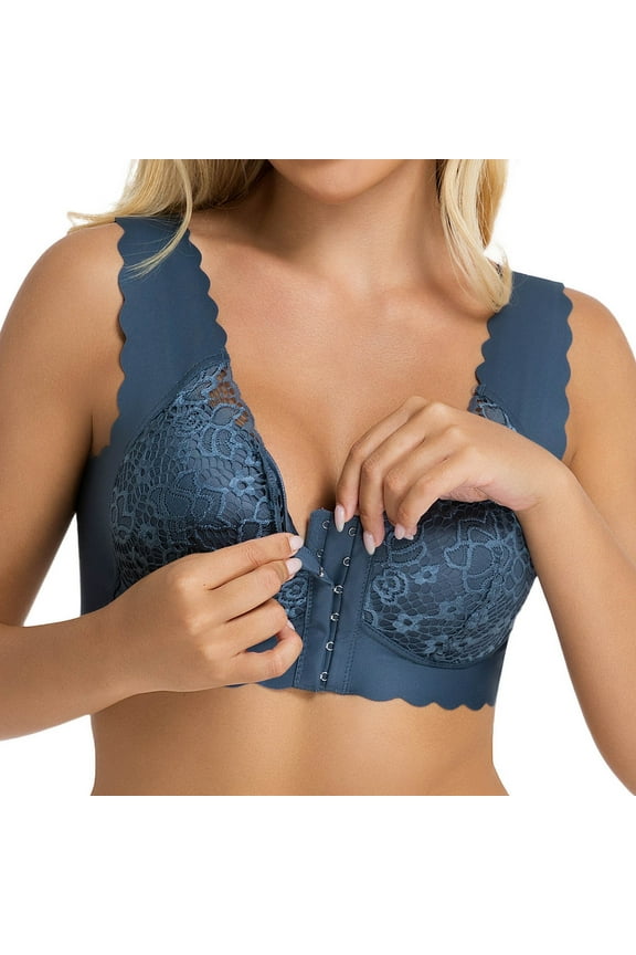 Everyday Bras for Women Front Closure Bra Women Bras Push up Women Bras plus Size Front Close 36ddd Sports Bras for Women Women Bras Bra Pack Athletic Bras for Women Women's Bra Sports Bra Blue 4XL