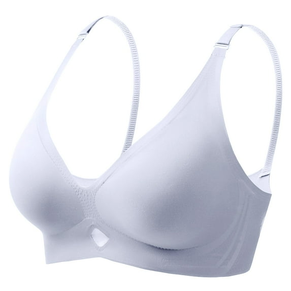Everyday Bras for Women High Compression Sports Bras for Women Sports Bra with Cups Women Bras Wireless Front Closure Woman's Bras Super Push up Bra Sports Bra with Clasp Neck Bra Non Light Blue M