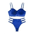 thumbnail image 1 of Everyday Bras for Women Men Briefs Lace Curtain Set 63 Long Sleeve Lace Lingerie Set Tie up Underwear Underwear 34 Action Underwear M Items Lace Lingerie for Women Set Underwear for Big And Blue M, 1 of 7