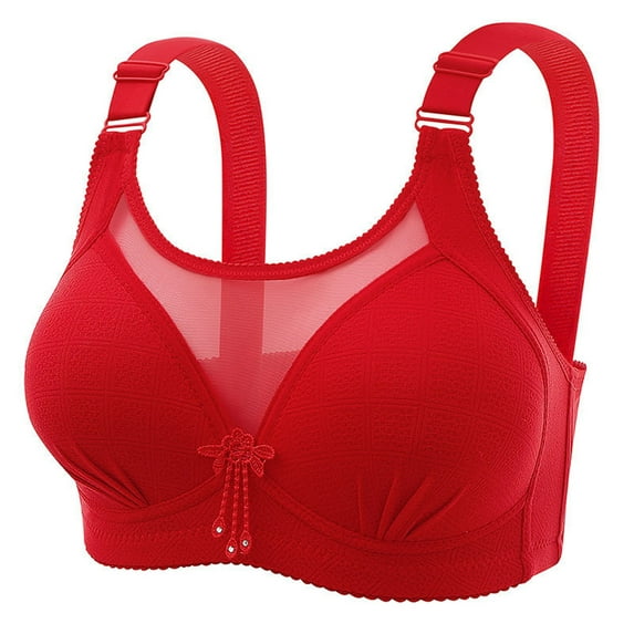 Everyday Bras for Women Sports Bra Bandeau plus Sized Sports Bra Compression Bras Sports Bra with Cups Women's Sports Bra Small Sports Bras for Women Bra for Women with Support Wire Push up Red 38/85