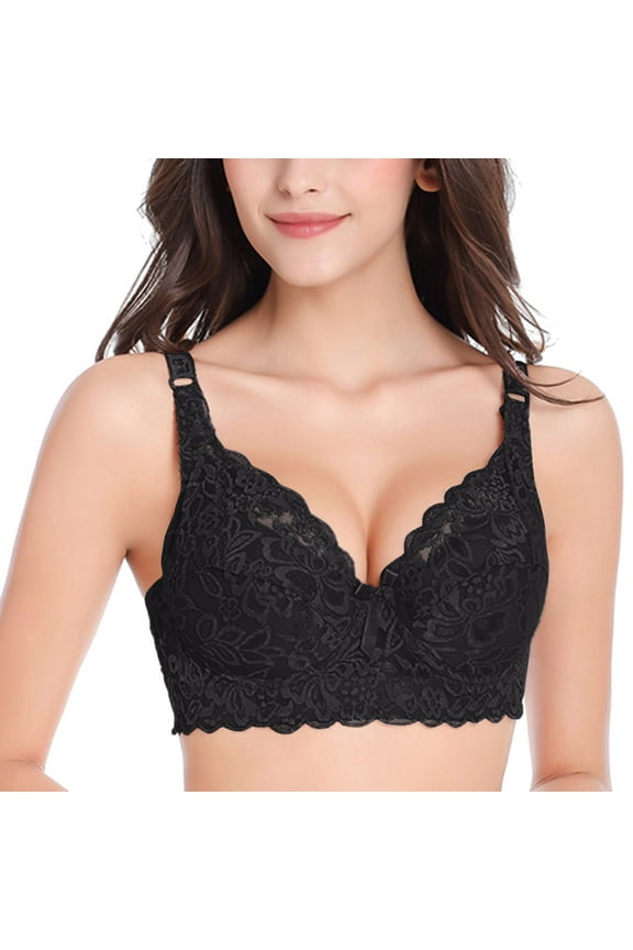 Everyday Bras for Women Sports Bra Pack of Bras for Women Push up Wireless Bras Non Removable Padded Sports Bras for Women Size E Bras for Women Front Closure Bra Super Push up Bra Womens Black 75D