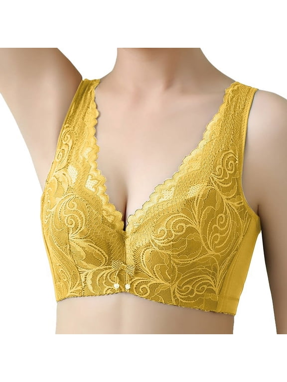 Everyday Bras for Women Sports Bra for Running Womens Support Bras Women Bra Set And Underwear Thong Sports Bra Medium plus Size Sports Bra for Women Low Support Sports Bra Maximum Support Yellow 2XL
