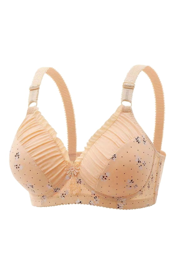 Bras for Women Soild Color Wireless Sports Seamless Push Up Adjustable Yoga Sleep Large Bra on Clearance Khaki 38