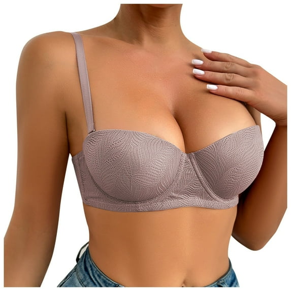 Everyday Bras for Women Sports for Women Bra Padded Sports Bras Womens Comfort Bras Sports Bras for Women Compression Brazier for Women Bras to Wear with A Backless Dress One Shoulder Light Purple 90C