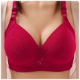 thumbnail image 1 of Everyday Bras for Women Underwire Bras for Women Sports Bra Support Super Push up Bra Womens Bras No Underwire Semi Bra Support Bras for Women Bush up Bra Workout Sports Bras for Women Bra Red 42, 1 of 4