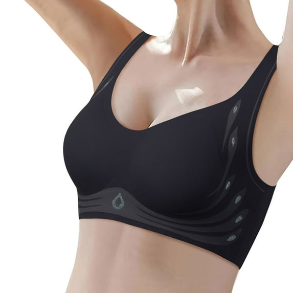 Everyday Bras for Women Women's Sports Bras High Support Sports Bra Women Pack Women Bra Strapless Full Support Sports Bras for Women Sports Bras for Women Non Removable Pads No Wire Push Black L