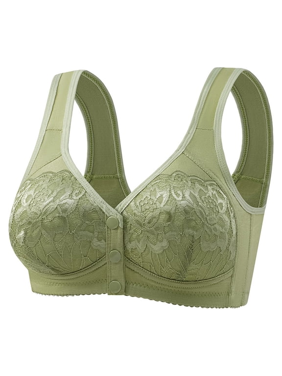 Everyday Bras for Women plus Size Compression Bra Front Closure Bra Women's Bras Push up Women's Bras Running Bra Thin Sports Bra Womens Bras Underwire Bra for Women Sports Bra Large Green 50