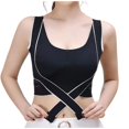 thumbnail image 1 of Everyday Bras for Women plus Size Compression Bra Low Sports Bra Brazier for Women Womens Bras No Underwire Padded Sports Bras for Running Bras Wireless Women's Push up Bra Women Bras plus Black XL, 1 of 4