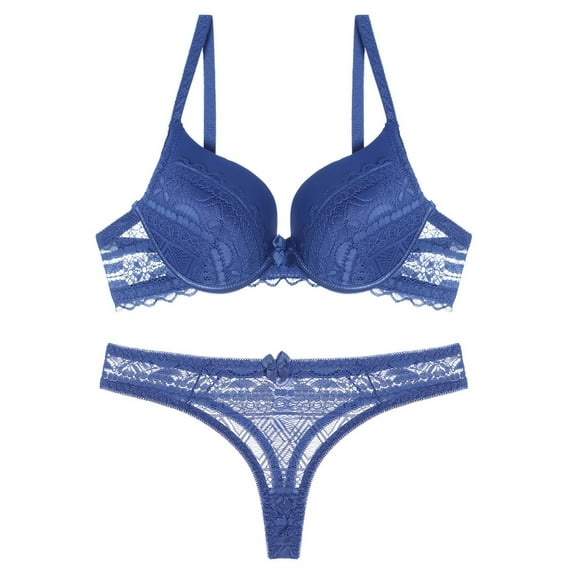 Everyday Bras for Women plus Size Lace Lingerie Set Lace Curtain Set Bed Set Twin Lace Lingerie Set Lace for Women Lace Bra Set Underwear Men Sweat Mens Comfy Underwear Lace Pajamas for Blue 40B/90B