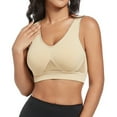 thumbnail image 1 of Everyday Bras for Women plus Sized Sports Bra 36c Bra Pack Low Support Sports Bras for Women Womens Wireless Bra Running Sports Bras Women Bras plus Size Front Closure Push up Bras Woman's Beige 6XL, 1 of 9
