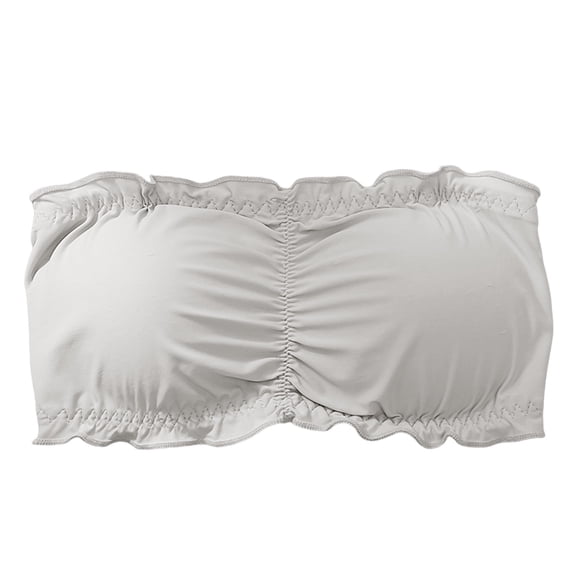Everyday Bras Women's Breathable Strapless Chest Wrap With Ice Silk Non Back And Seamless Comfortable Bra Gray M