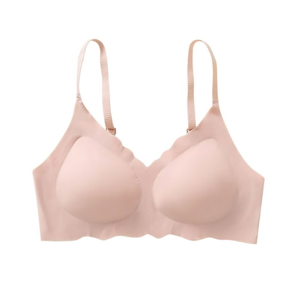 Everyday Bras for Womens Full Coverage Shelf One Piece Seamless Bras No Underwire Support Push-Up Bra Adjustable Straps Non-Slip Anti-Sagging Seamless Bra