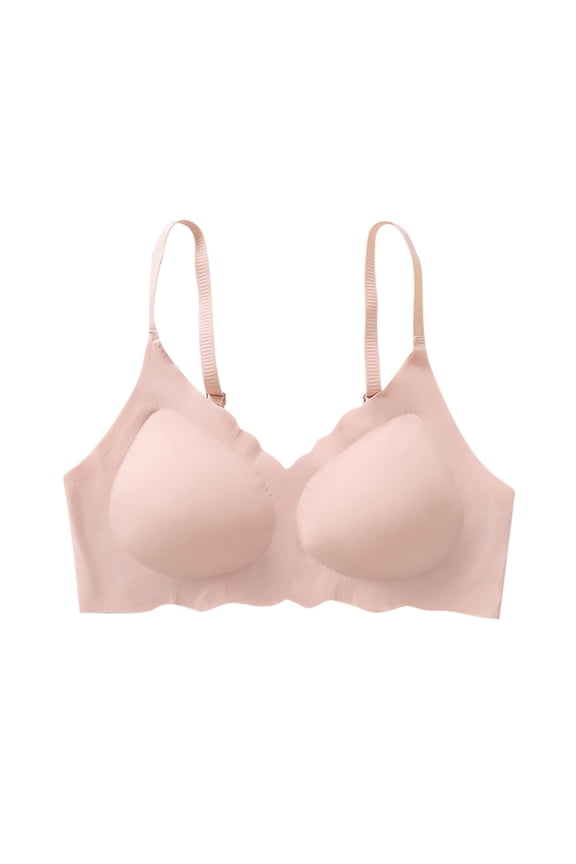 Everyday Bras for Womens Full Coverage Shelf One Piece Seamless Bras No Underwire Support Push-Up Bra Adjustable Straps Non-Slip Anti-Sagging Seamless Bra