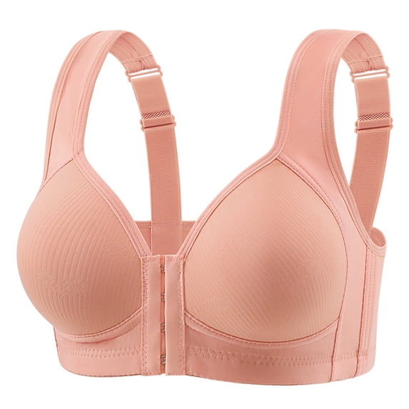 Everyday Bras for Women Front Closure No Steel Ring Lift & Support Sleep Bras Shoulder Strap Comfort Front Closure Bras for Women Plus Size,Red,40