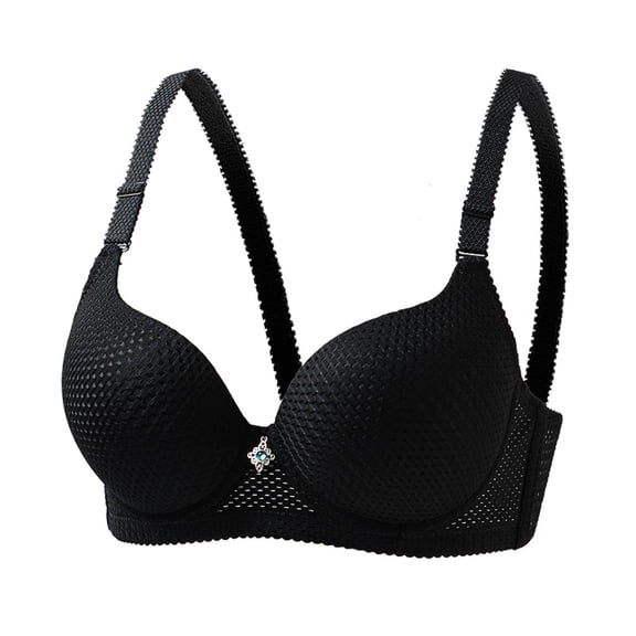 Everyday Bras for Women No Show - Women's Bra Soild Color Underwear Bra Everyday Underwear Black M