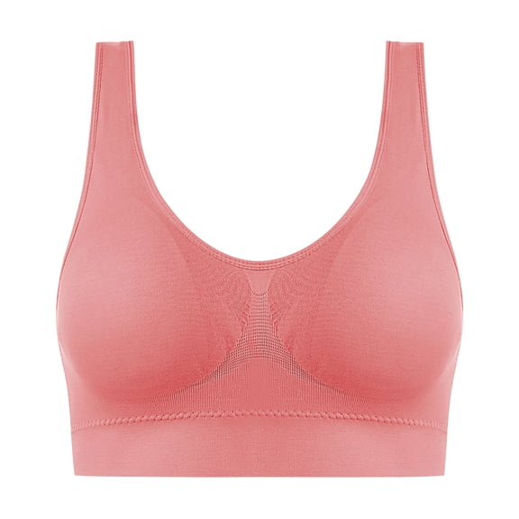 Everyday Bras for Women Padded Bra Feature V-Neck No Underwire Bra Style W-1695 Red-a XXL