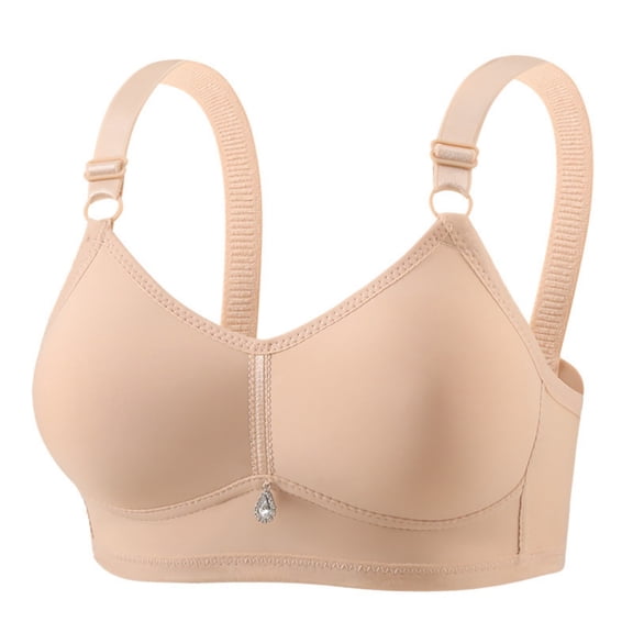 Everyday Bras for Women Support New Woman Thin and Comfortable Fixed Cup Bra Without Rims Gathers Breathable Underwear Daily Bra. Style B-17 Beige 38