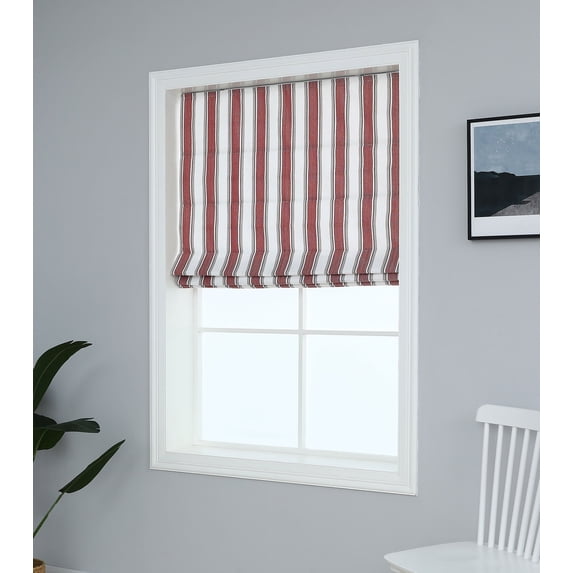 Everyday Celebration Yarn Dyed Roman Shades Blind, Vertical Stripe Room Darkening Window Shades