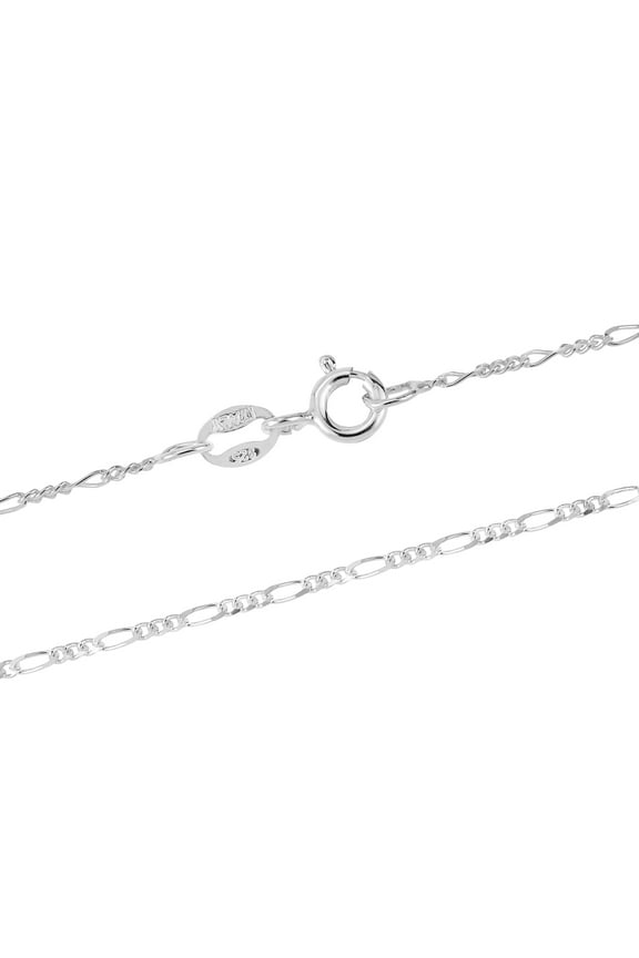 Everyday Classic 1mm Plain Figaro Chain 20-inch Sterling Silver Necklace