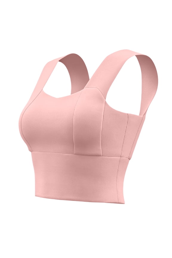 Everyday Comfort Strappy Back Workout Top with Bra Wireless Bra Medium Breathable Mesh Soft Stretch Fabric Running High Impact Sports Bra No Show Underwear