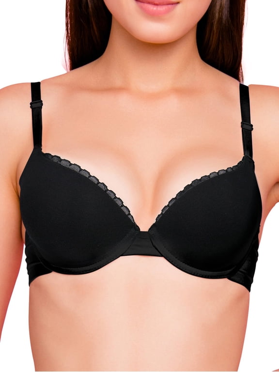 Everyday Comfortable Push Up Bra Wired Lace Top Natural Boost Padded Bralette