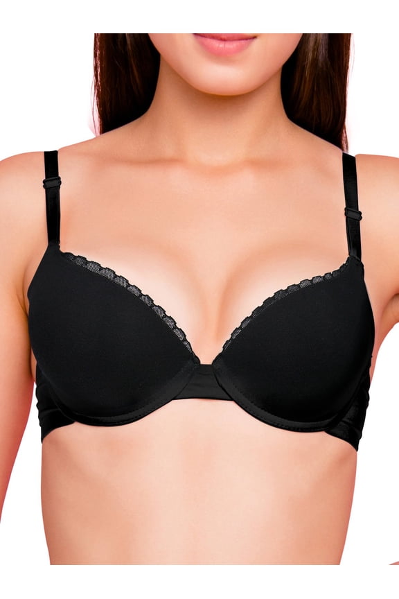 Everyday Comfortable Push Up Bra Wired Lace Top Natural Boost Padded Bralette