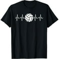 thumbnail image 1 of Cool Volleyball Heartbeat Design Men Women Volleyball Coach T-Shirt, 1 of 4