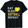 thumbnail image 1 of Everyday Cotton Comfort - Funny Softball Eat Sleep Softball Repeat for Girls Softball T-Shirt, 1 of 1