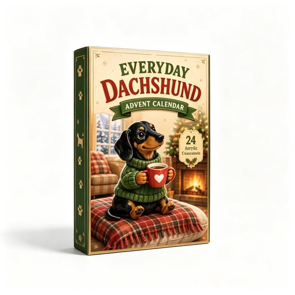 Everyday Dachshund Advent Calendar, 24‑Day Christmas Countdown Calendar with 24 Unique Daily‑Life Themed Acrylic Hanging Ornaments, Holiday Surprise Decor Gift for Weenie Dog Lovers, Family & Kids